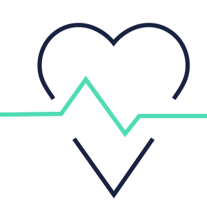 Gráfico de corazón con latidos